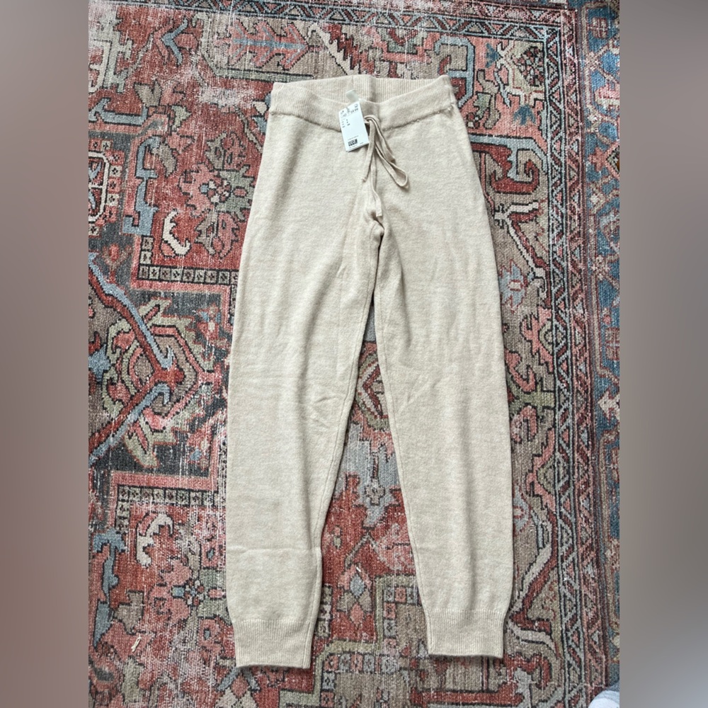 Beige Maternity High Waist Joggers